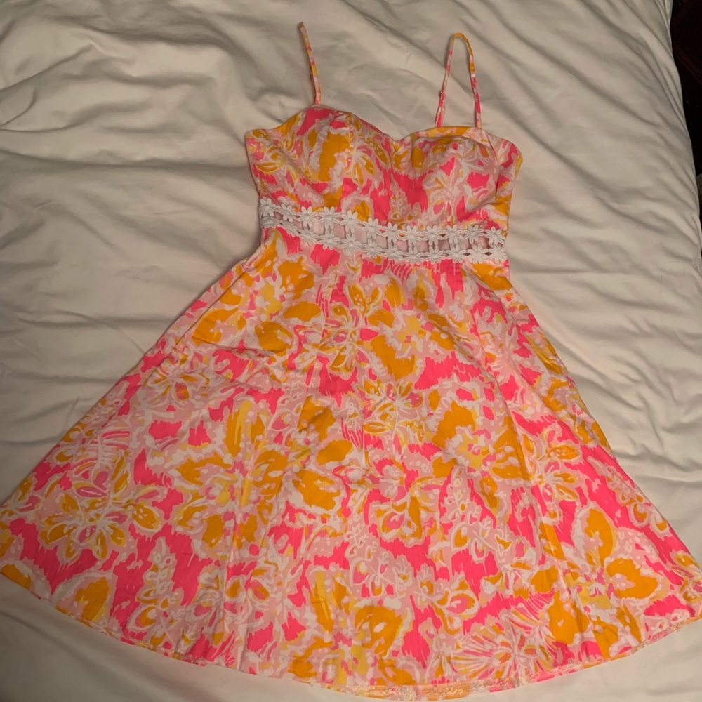 Lilly Pulitzer pink and orange dress, size 0